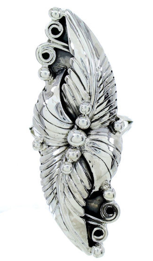 Sterling Silver Southwest Scalloped Leaf Ring Size 7-1/2 UX32026